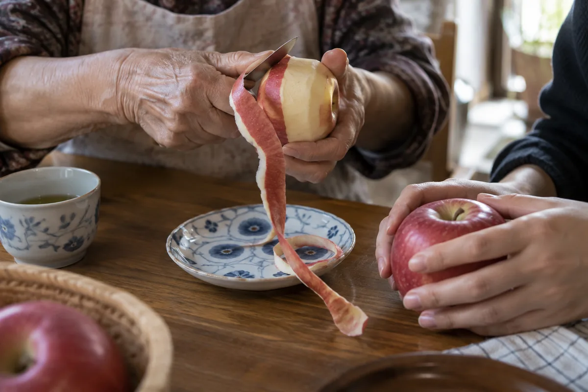Learning to peel an apple by watching Grandma’s hands